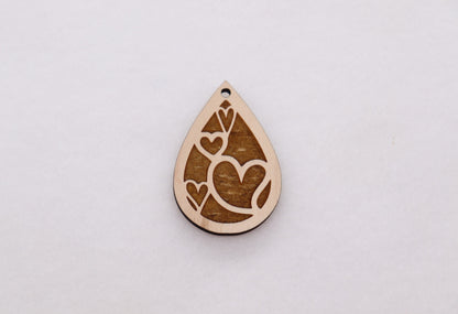 Teardrop wood earring blanks, earring blanks, wood cutouts