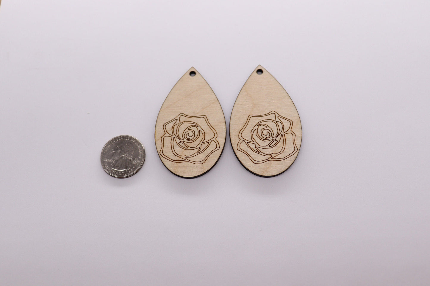 Floral wood earring blanks, flower cutouts, wood earrings