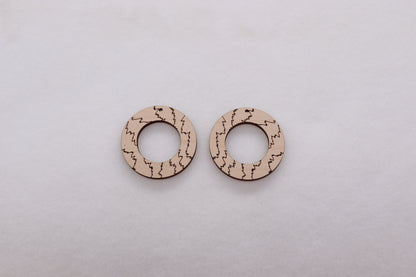 Round wood earring blanks, earring blanks