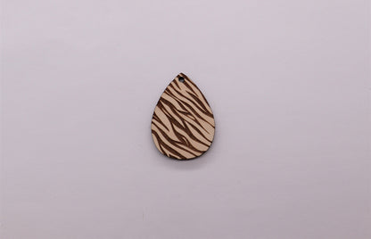 Zebra print teardrop blanks, wood teardrops, earring blanks