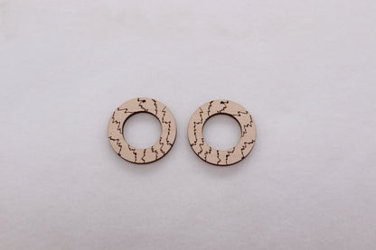 Round wood earring blanks, earring blanks