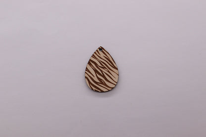 Zebra print teardrop blanks, wood teardrops, earring blanks