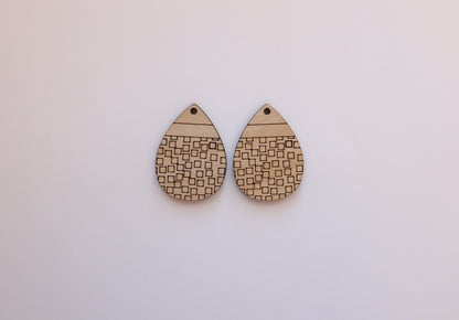 Teardrop earring blanks, wood cutouts, earring blanks