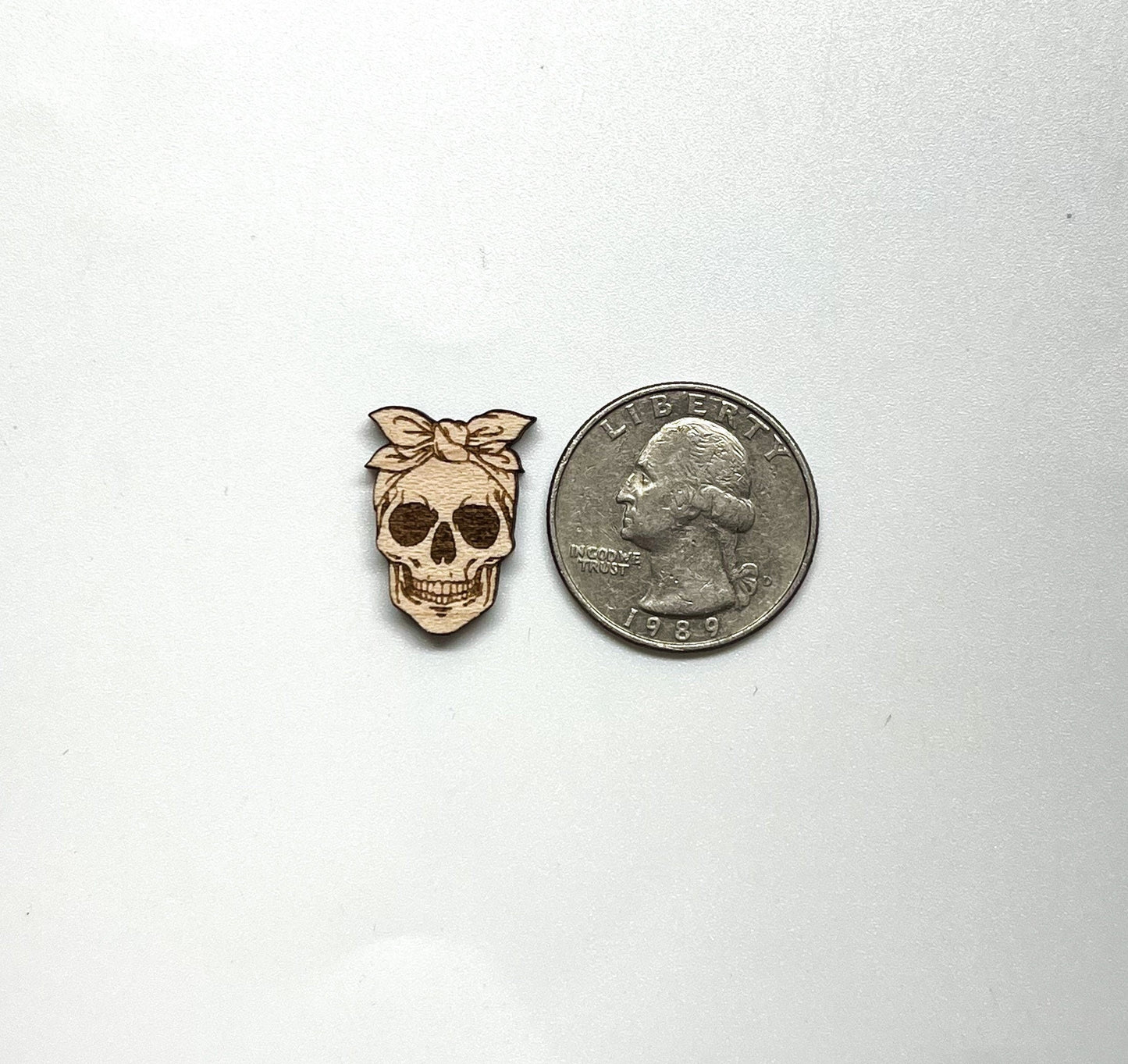 Skull wood blanks,  wood studs, earring blanks