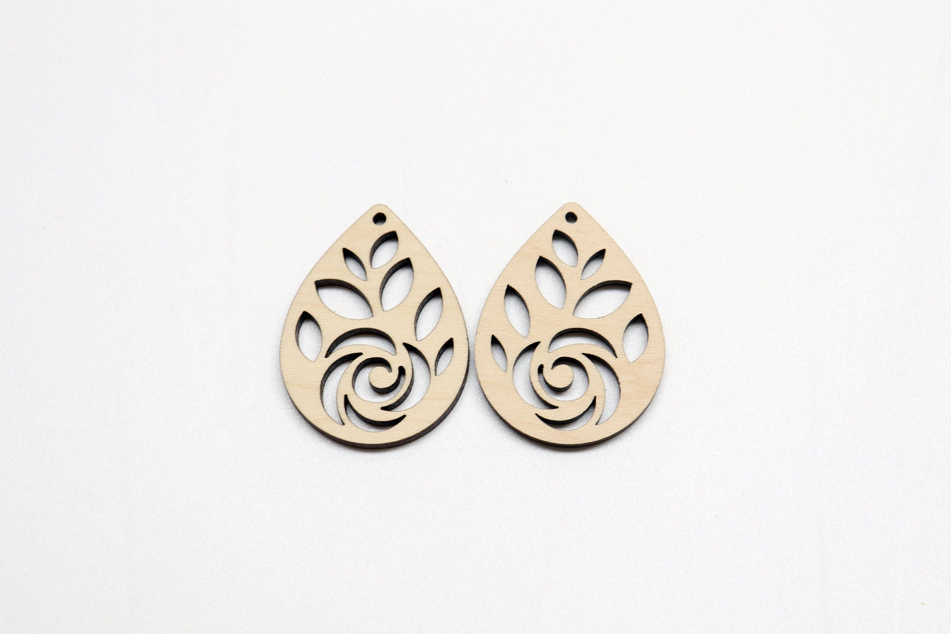 Teardrop wood earring blanks, DIY earrings, earring blanks, sold per set