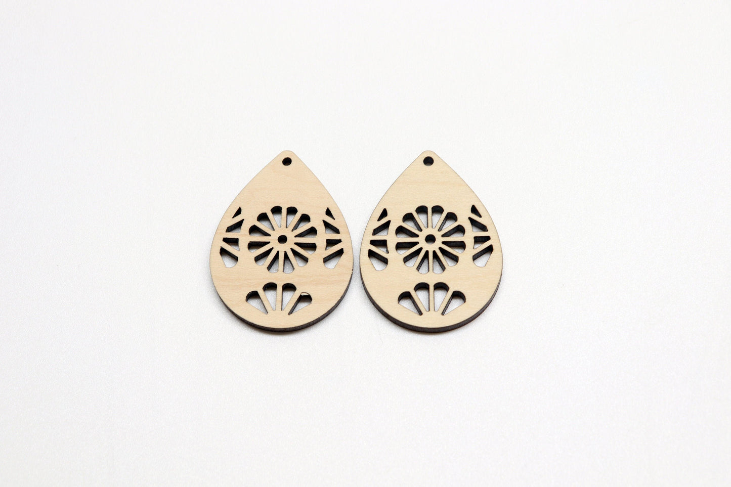 Teardrop wood earring blanks, DIY earrings, earring blanks, sold per set