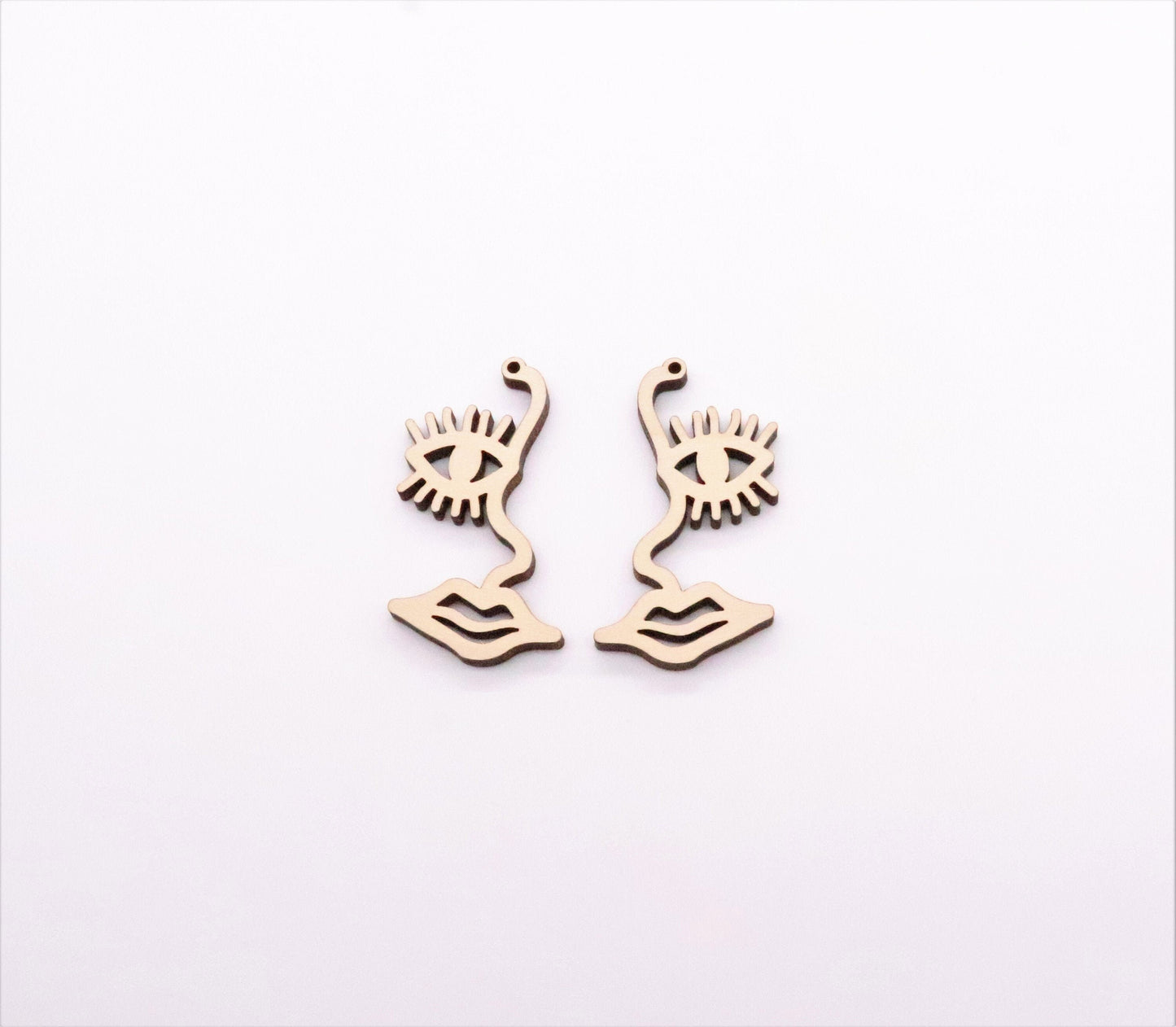 Face earrings, Laser cut, sold per set, earring blanks