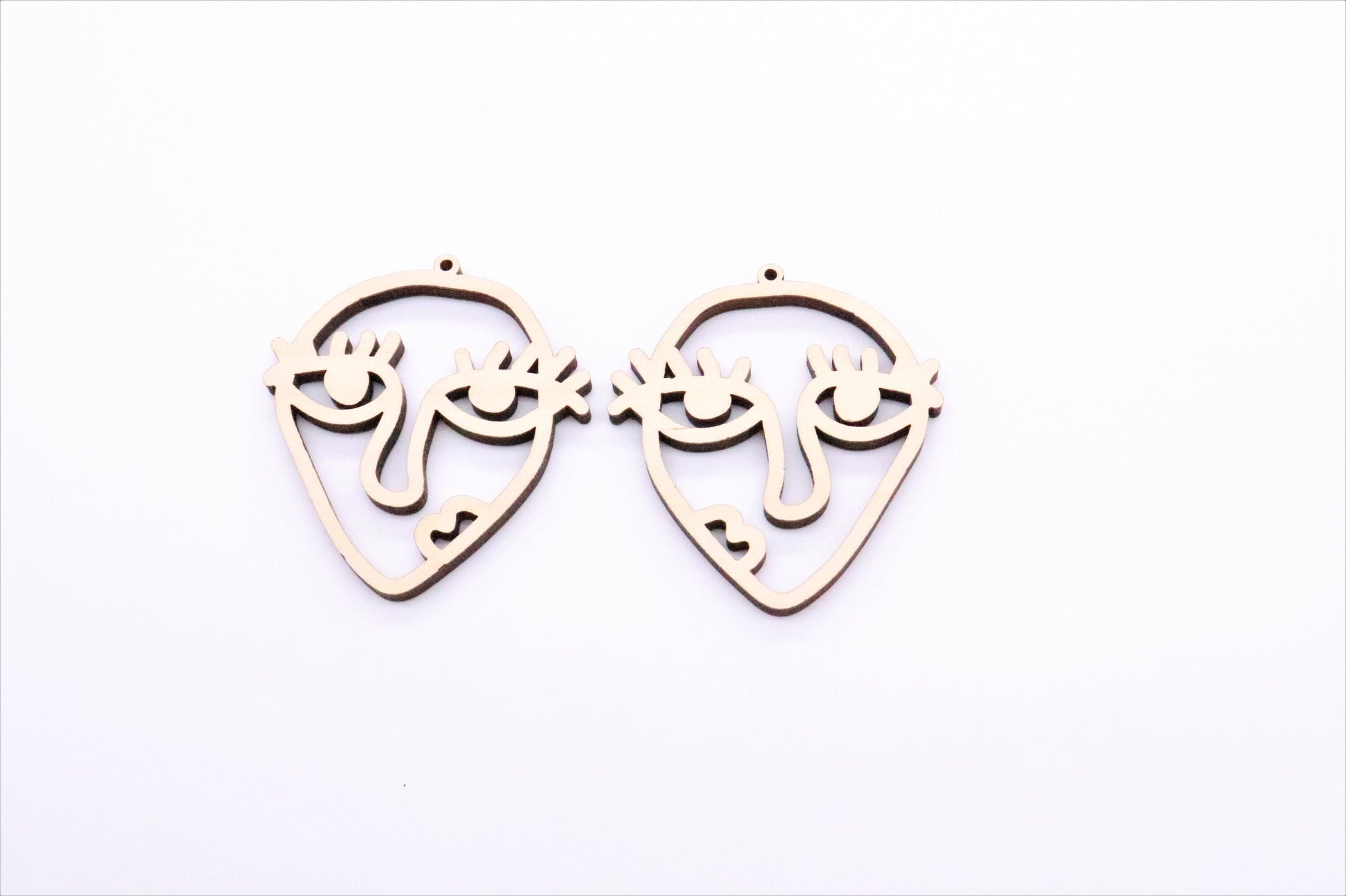 Face earrings, Laser cut, sold per set, earring blanks