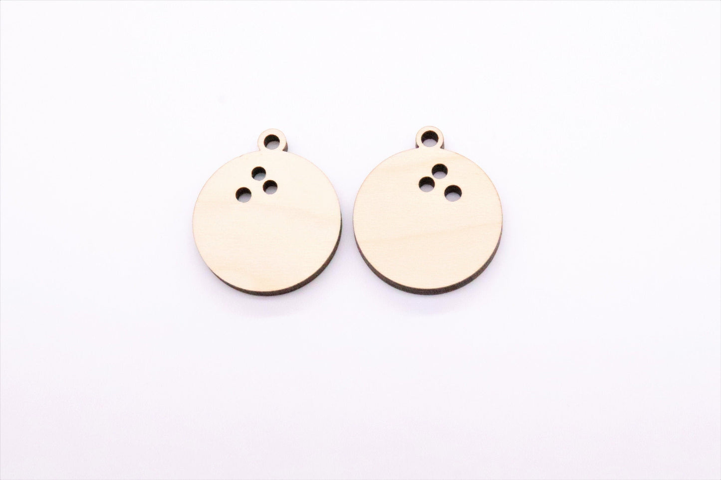 Wood earring blanks, bowling earrings, DIY earrings, earring blanks, sold per set