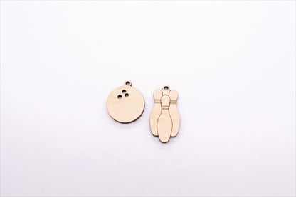 Wood earring blanks, bowling earrings, DIY earrings, earring blanks, sold per set