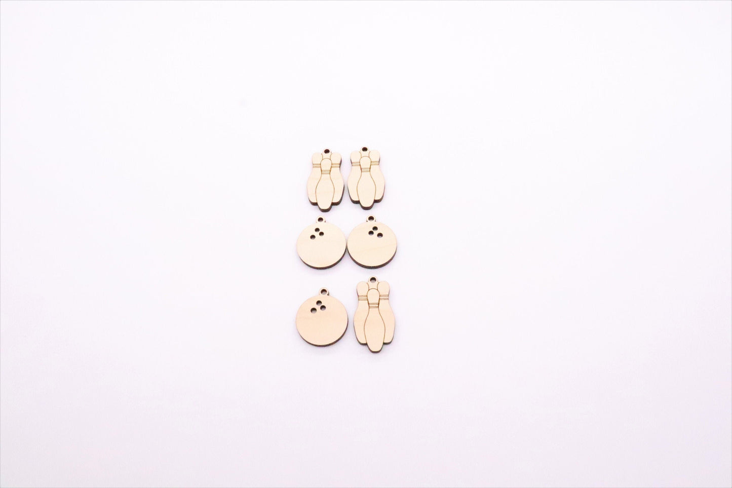 Wood earring blanks, bowling earrings, DIY earrings, earring blanks, sold per set