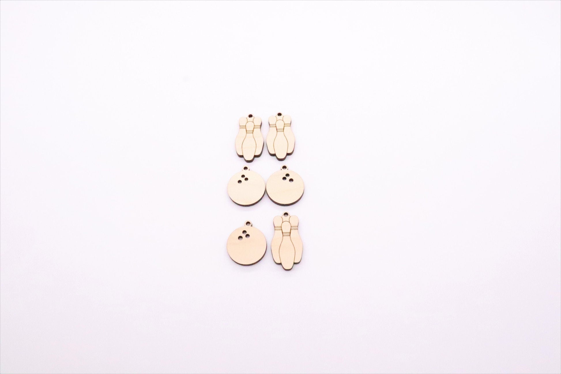 Wood earring blanks, bowling earrings, DIY earrings, earring blanks, sold per set