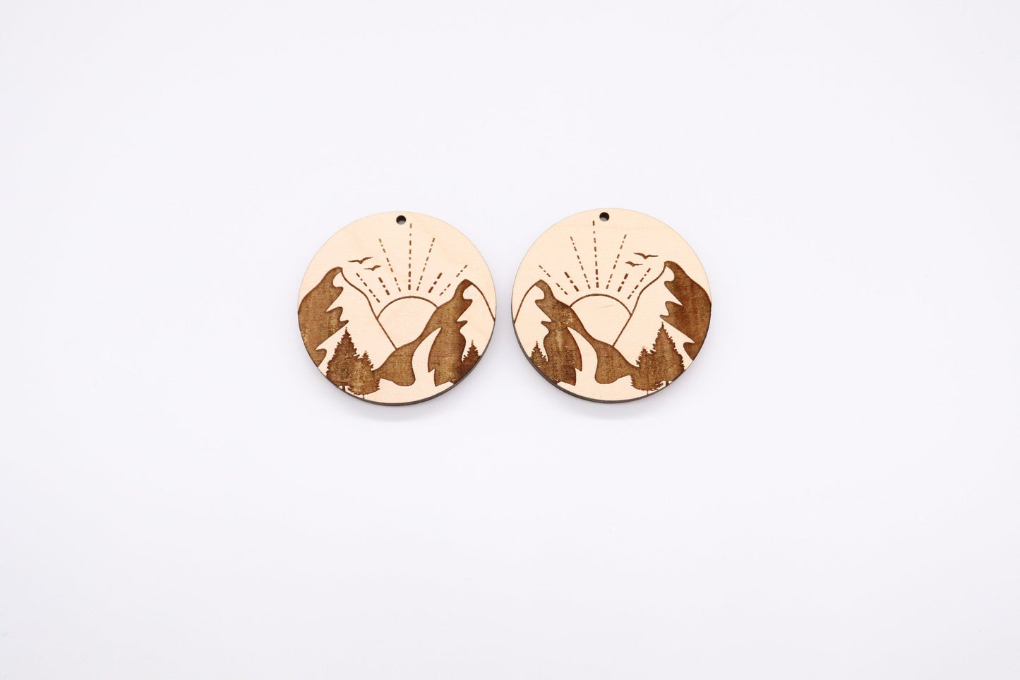 Mountain earrings,  wood earring , sold per set