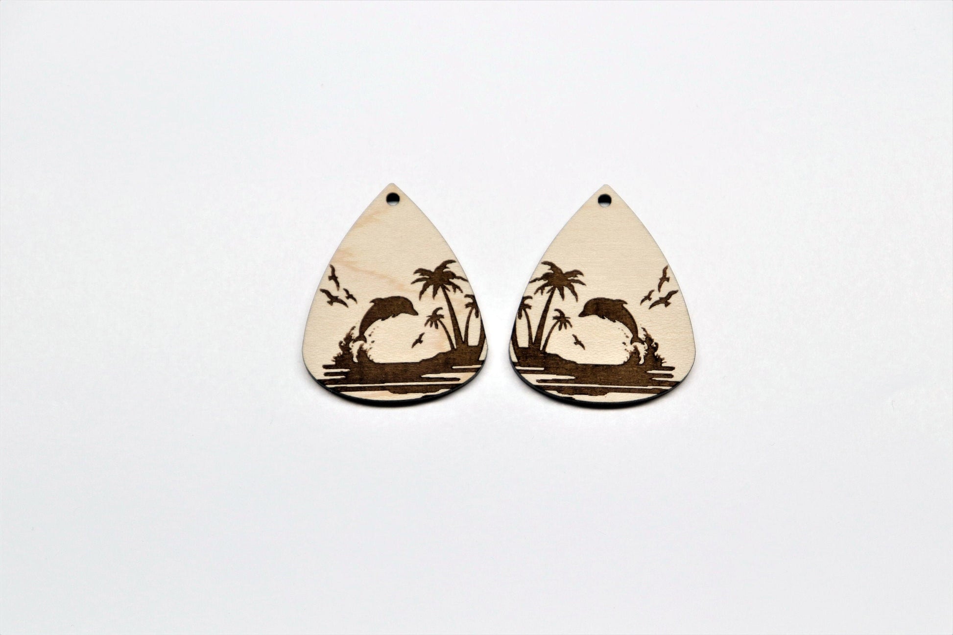 Dolphin earrings, wood blanks, earring blanks