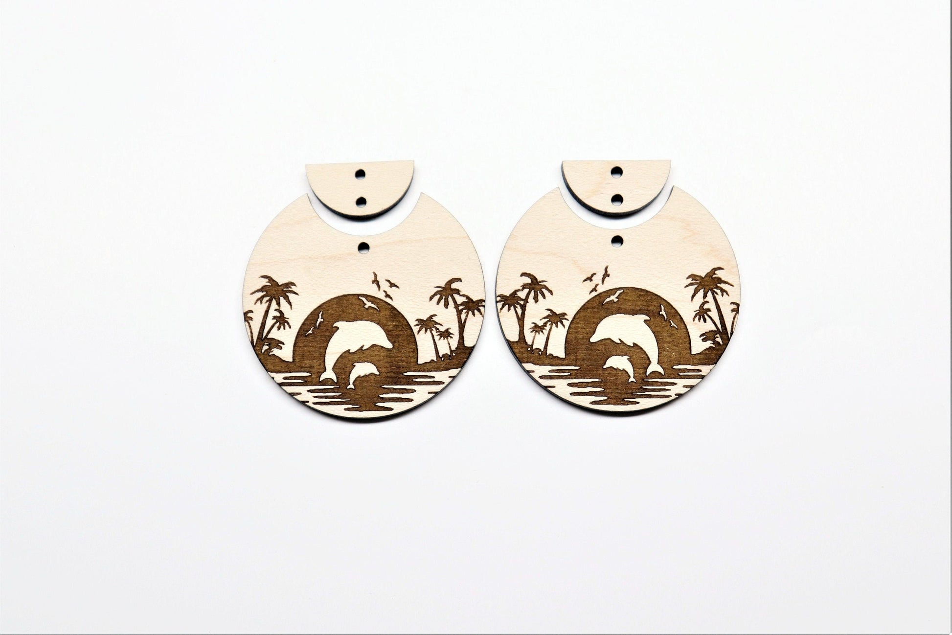 Dolphin earrings, wood blanks, earring blanks