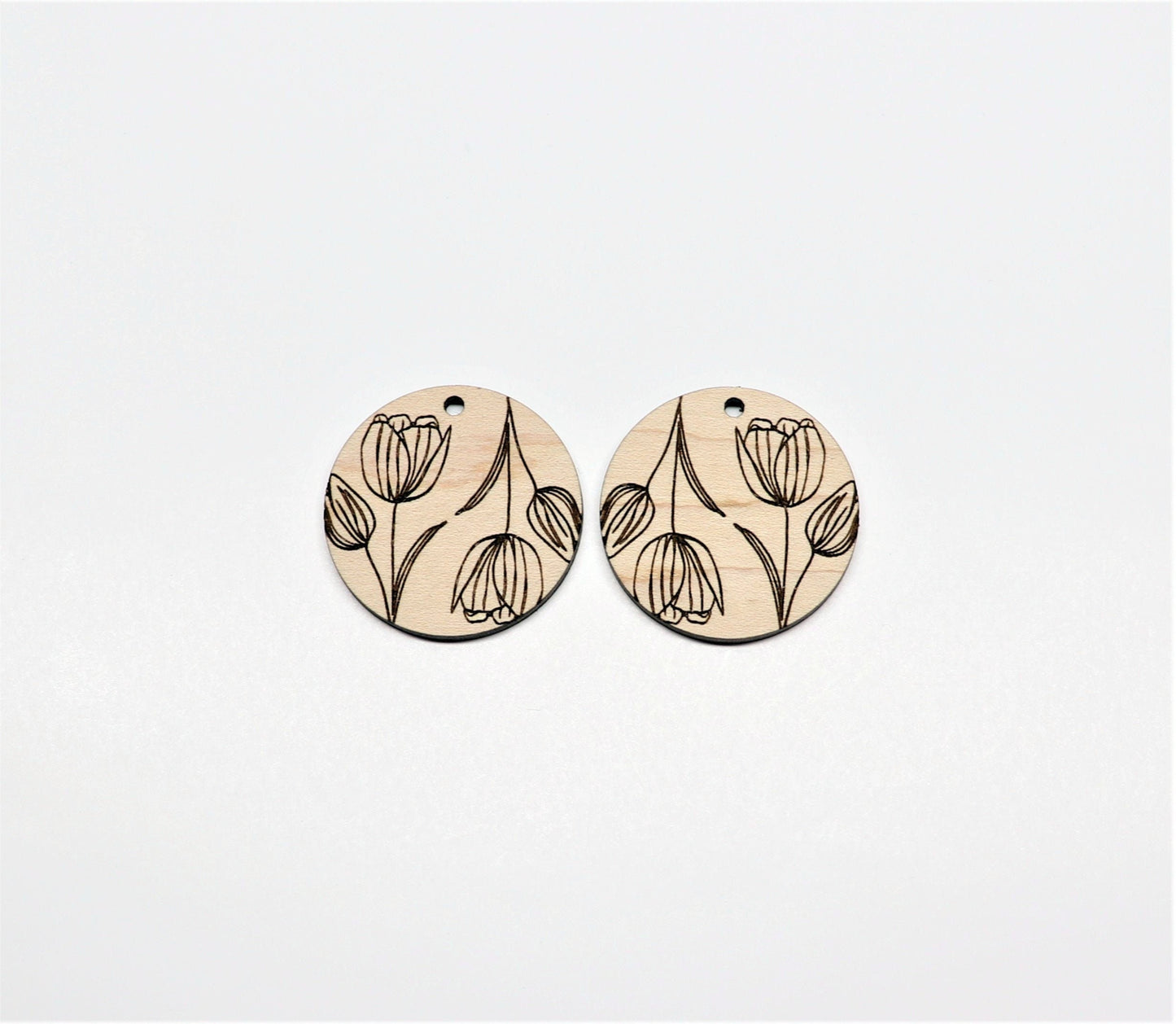 Round wood blanks,  wood earring blanks, DIY earrings, earring blanks, sold per set