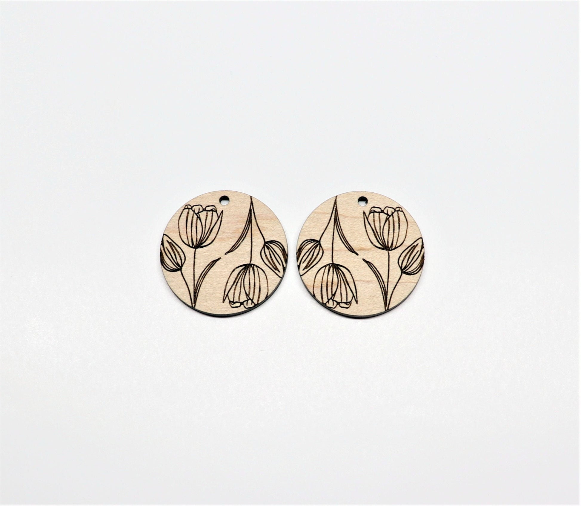 Round wood blanks,  wood earring blanks, DIY earrings, earring blanks, sold per set