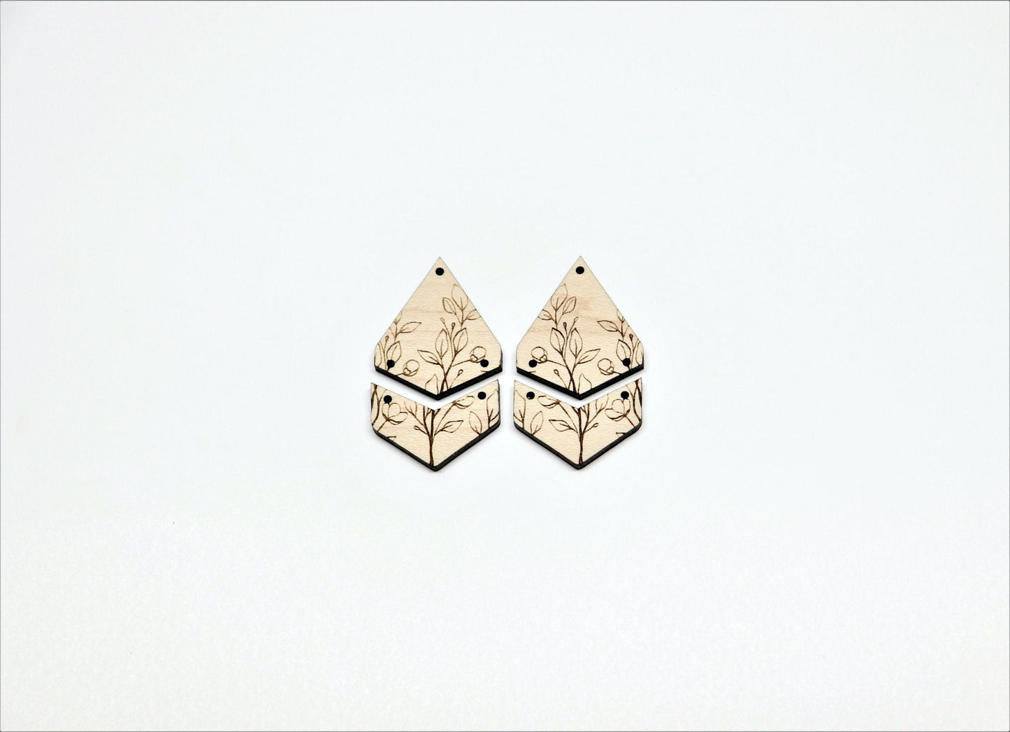 Wood earring blanks, DIY earrings, earring blanks, sold per set