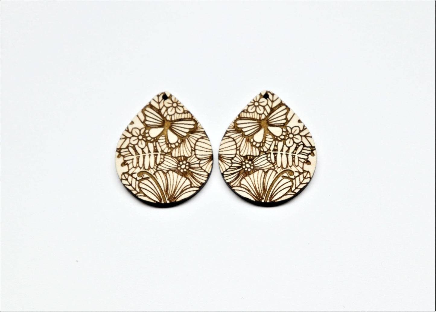 Teardrop wood earring blanks, wood cutouts, earring blanks