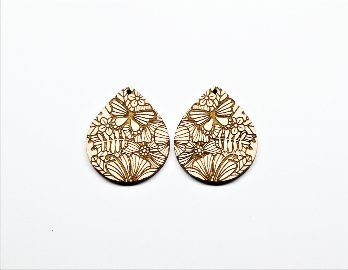 Teardrop wood earring blanks, wood cutouts, earring blanks