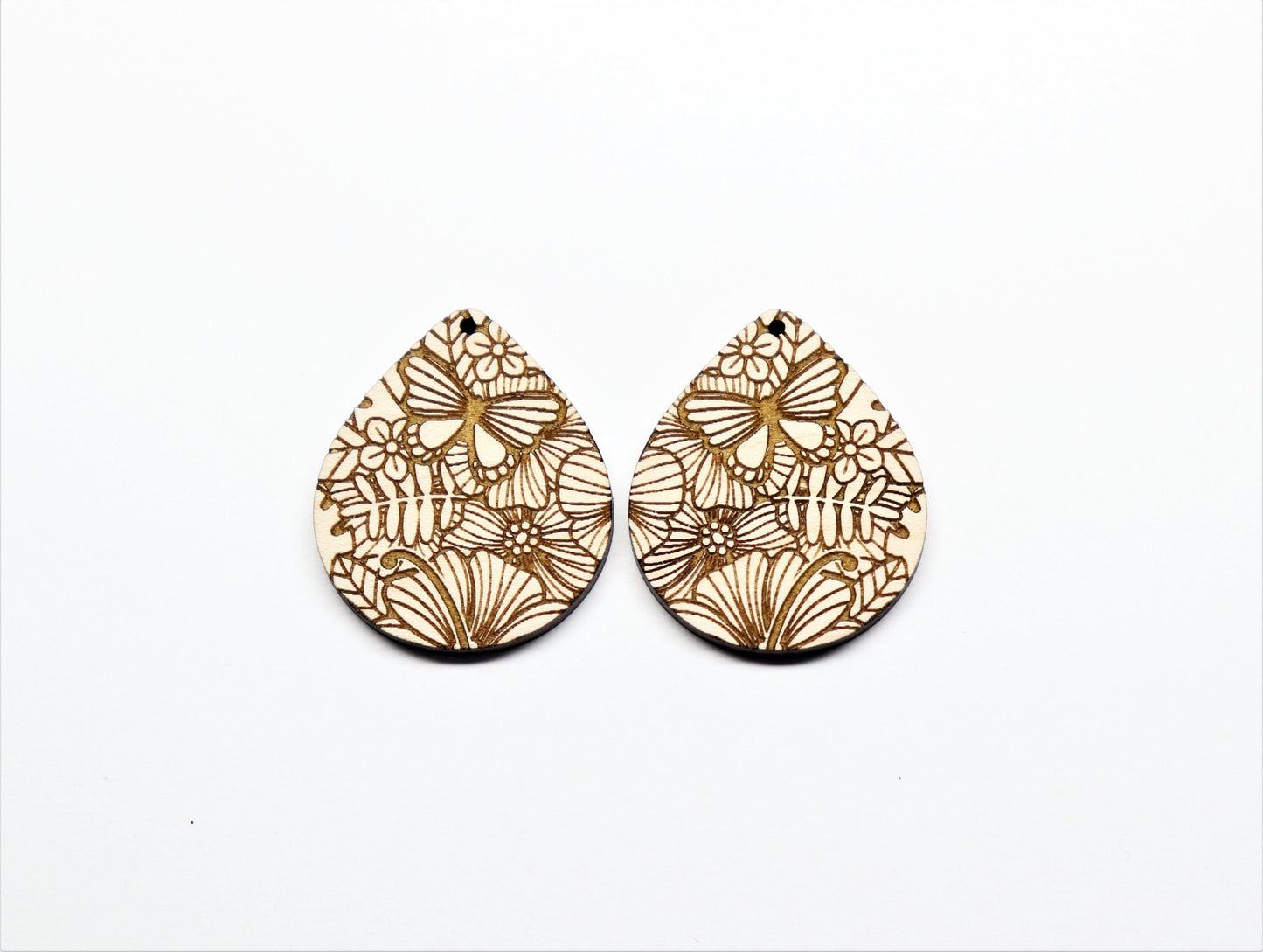 Teardrop wood earring blanks, wood cutouts, earring blanks