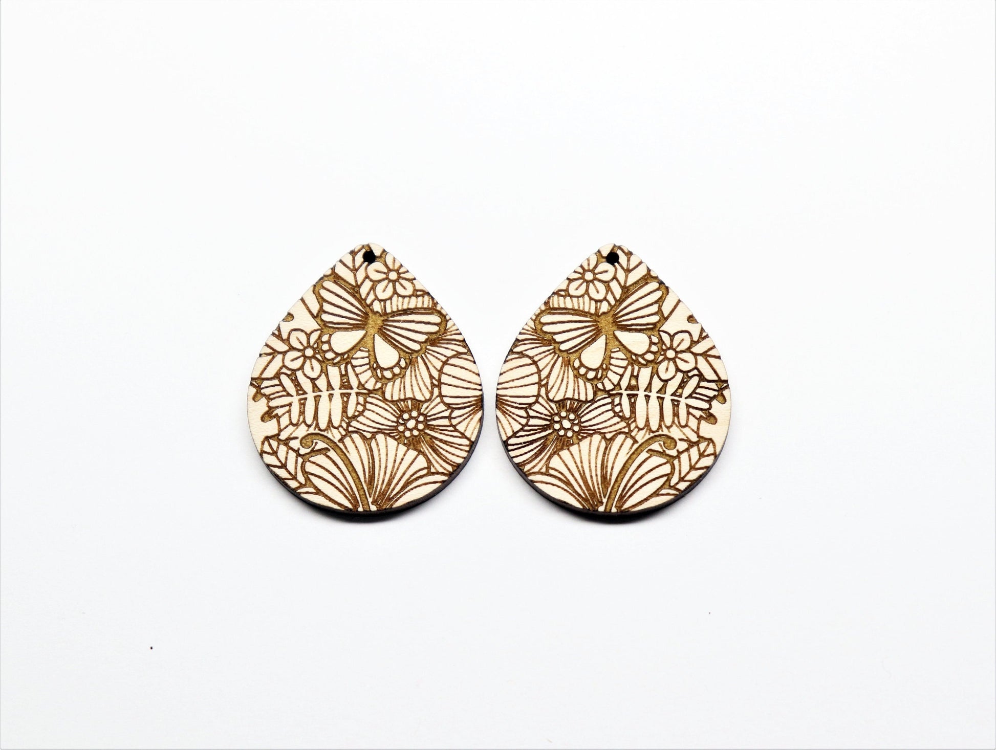 Teardrop wood earring blanks, wood cutouts, earring blanks