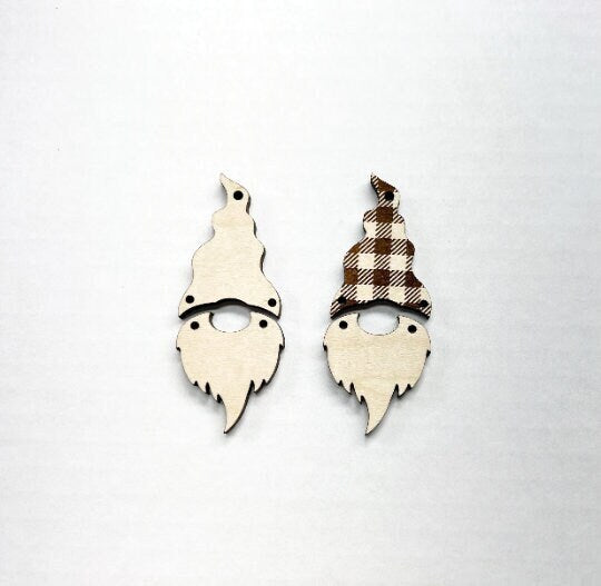 Gnome two piece blanks, earring blanks, wood blanks