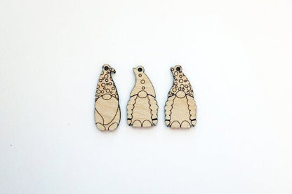 Gnome earring blanks, wood cutouts, earring blanks