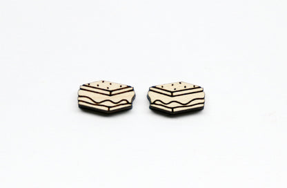 Smores studs, Wood earring blanks, DIY earrings, earring blanks, wood studs, sold per set