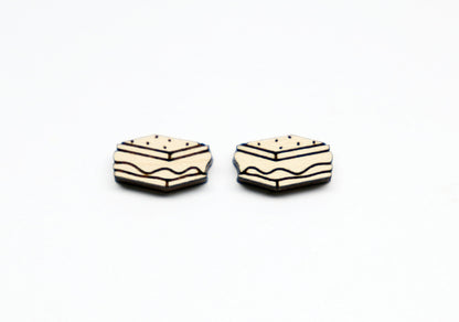 Smores studs, Wood earring blanks, DIY earrings, earring blanks, wood studs, sold per set