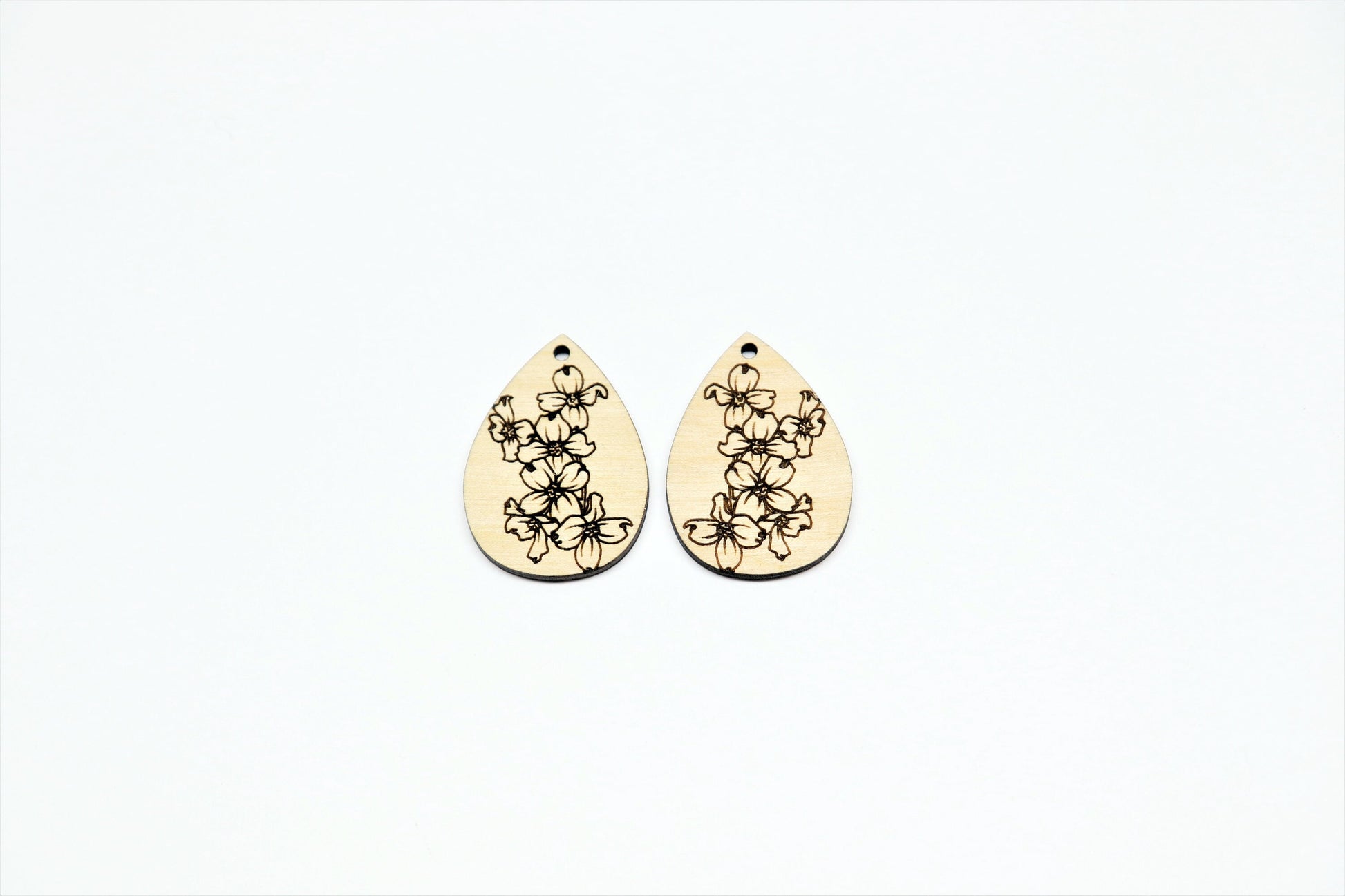 Wood blanks, earring blanks, dogwood flower earrings