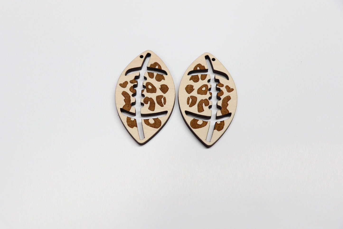 Football wood earring blanks, wood cutouts, earring blanks