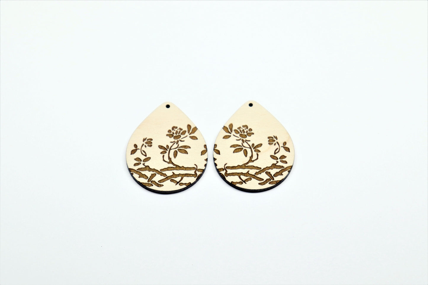 Teardrop wood earring blanks, DIY earrings, earring blanks, sold per set