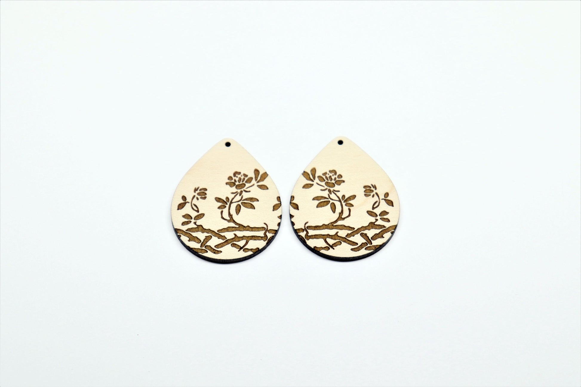 Teardrop wood earring blanks, DIY earrings, earring blanks, sold per set