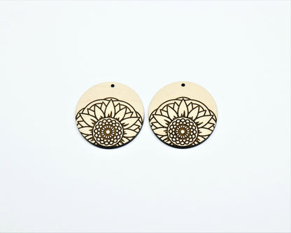 Round wood blanks,  wood earring blanks,  DIY earrings, earring blanks, sold per set