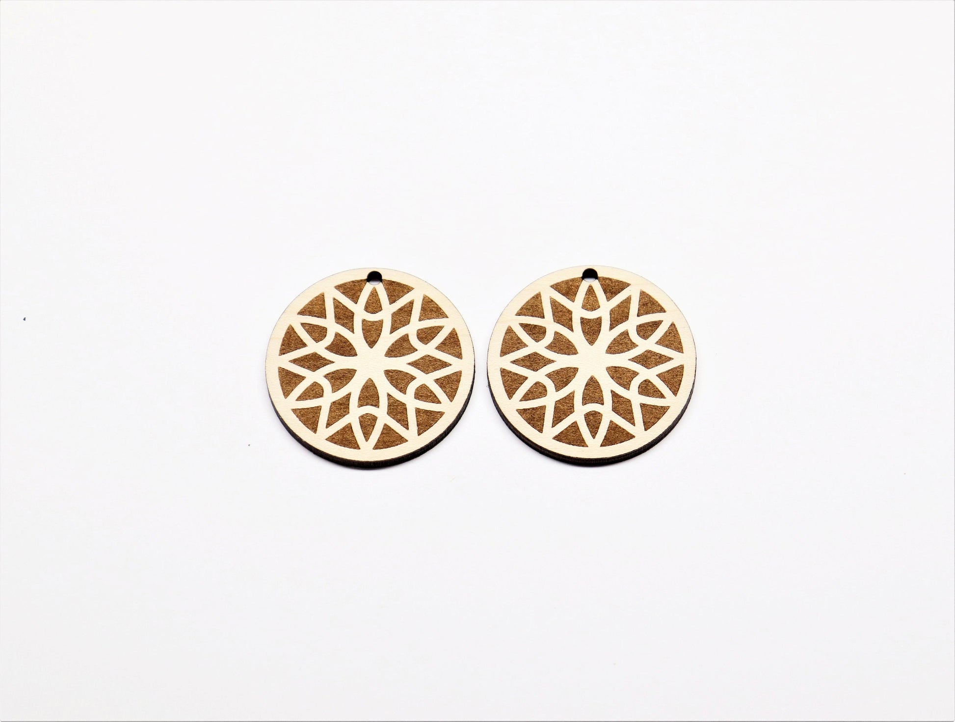 Round wood blanks,  wood earring blanks,  DIY earrings, earring blanks, sold per set