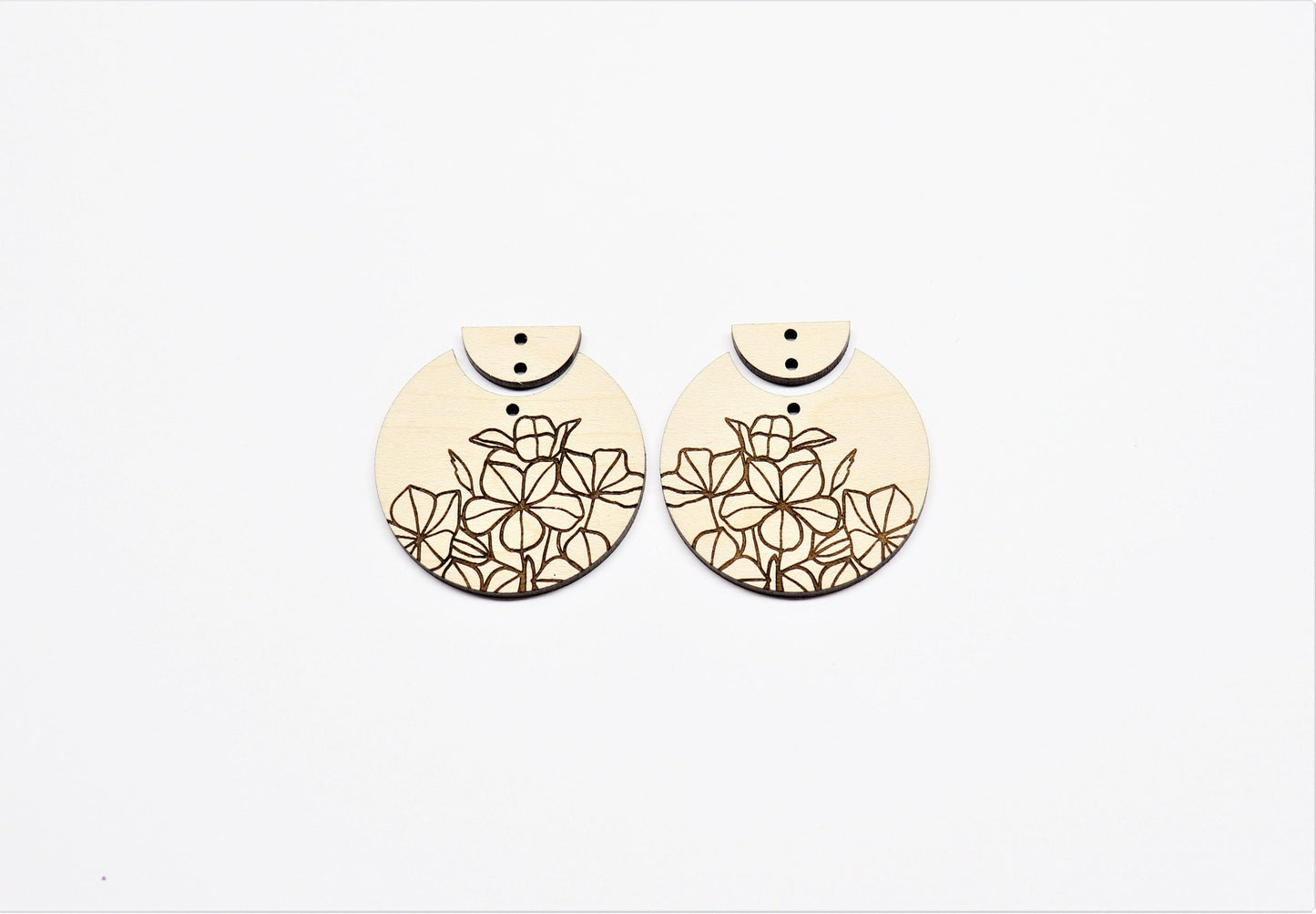 Round wood earring blanks, DIY earrings, earring blanks, sold per set