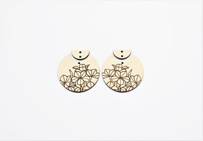 Round wood earring blanks, DIY earrings, earring blanks, sold per set