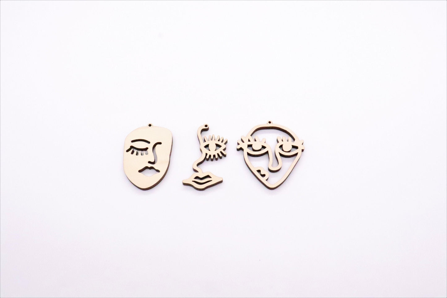 Face earrings, Laser cut, sold per set, earring blanks