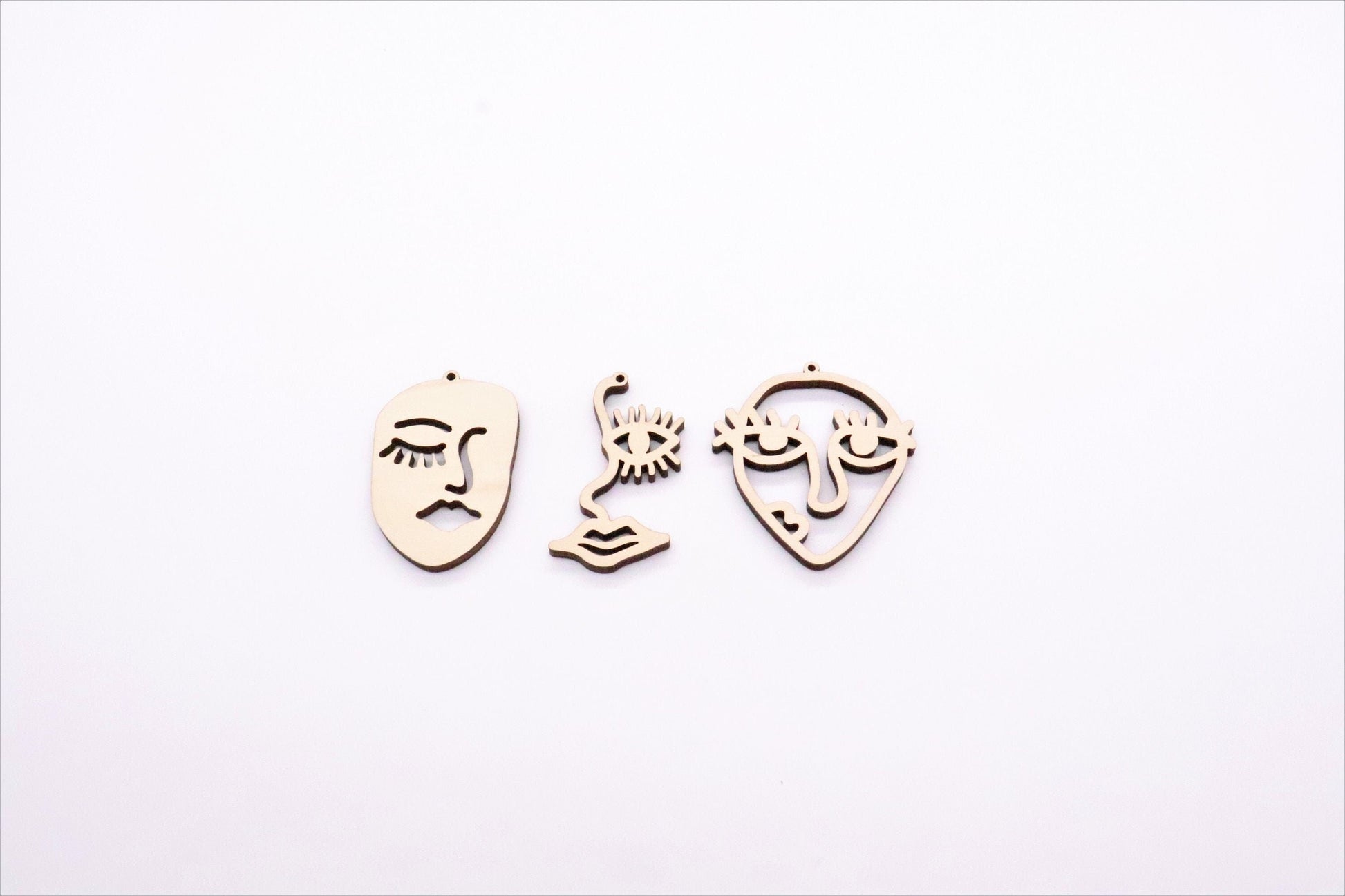 Face earrings, Laser cut, sold per set, earring blanks