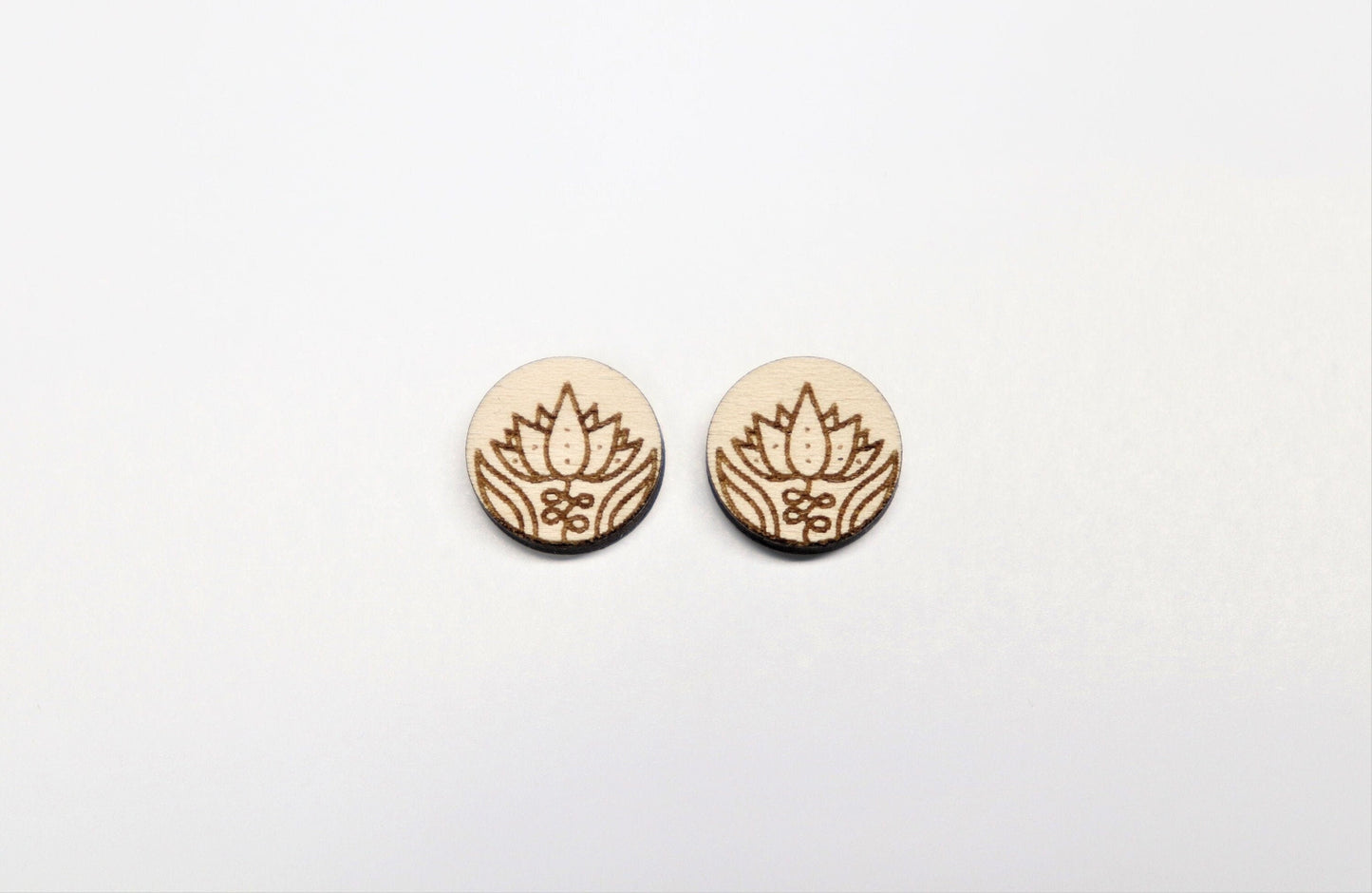 Lotus stud blanks, earring blanks, wood blanks