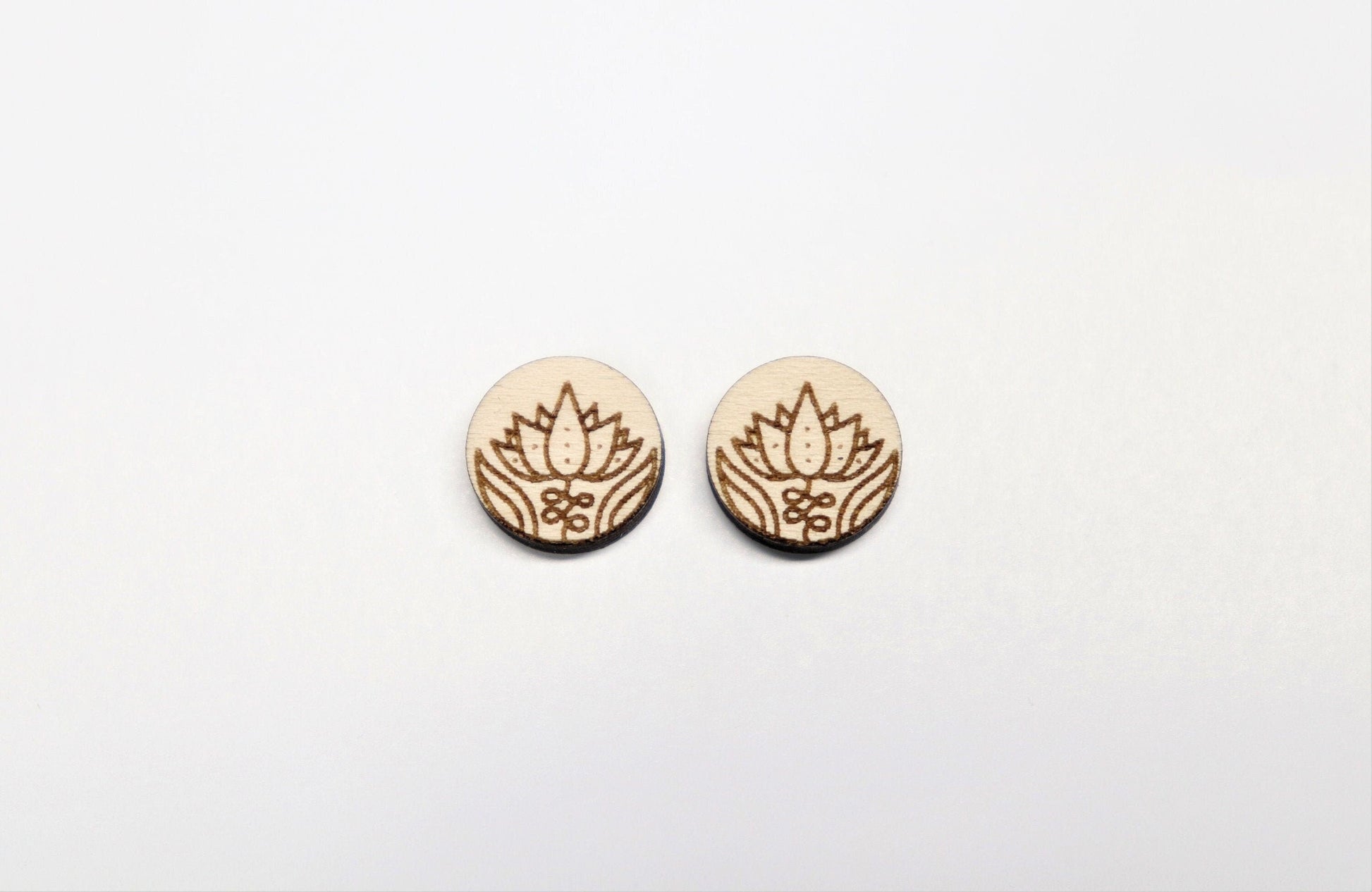 Lotus stud blanks, earring blanks, wood blanks