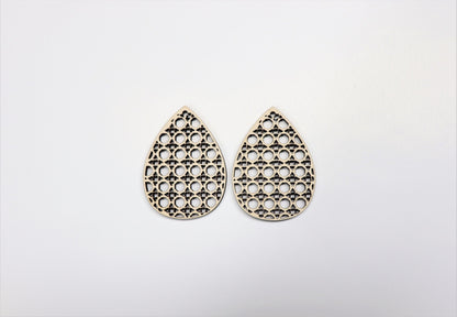 Rattan wood teardrop blanks, earring blanks, wood earrings