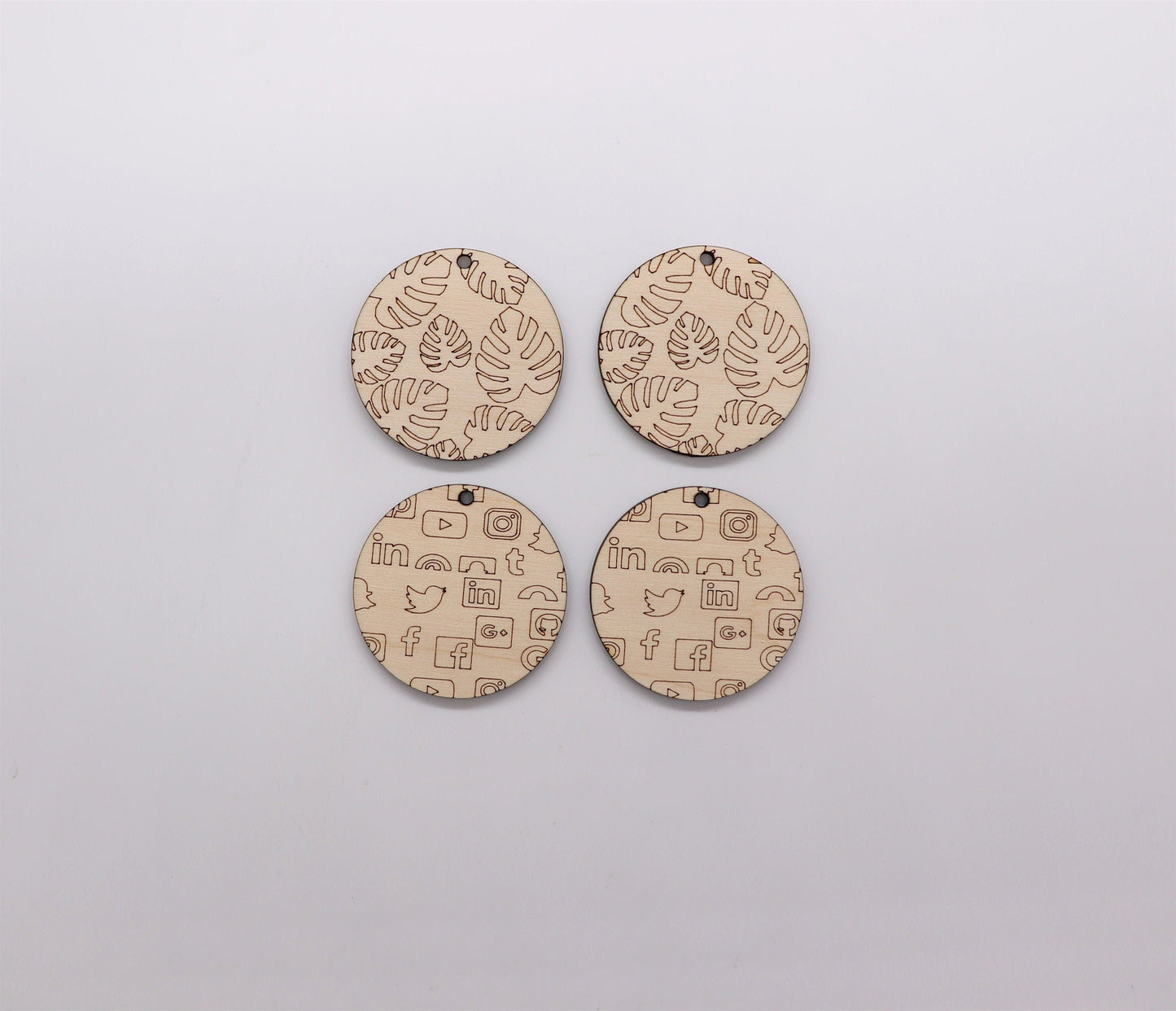 Round wood earring blanks, wood cutouts, earring blanks