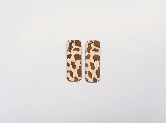 Cow print bar earring blanks, wood cutouts, DIY earrings