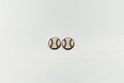 Baseball stud blanks, earring blanks, wood earrings