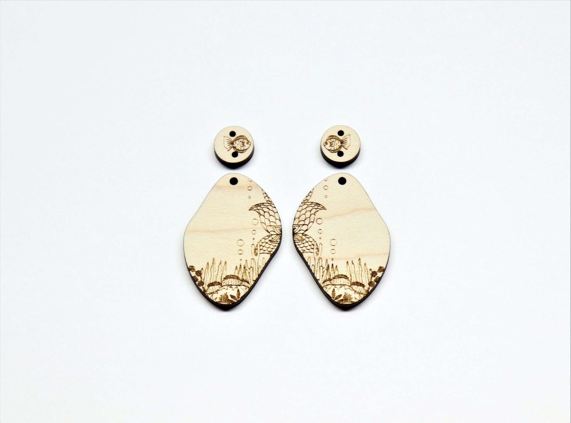 Fish earrings, DIY earrings, earring blanks, sold per set