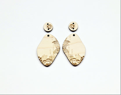 Fish earrings, DIY earrings, earring blanks, sold per set