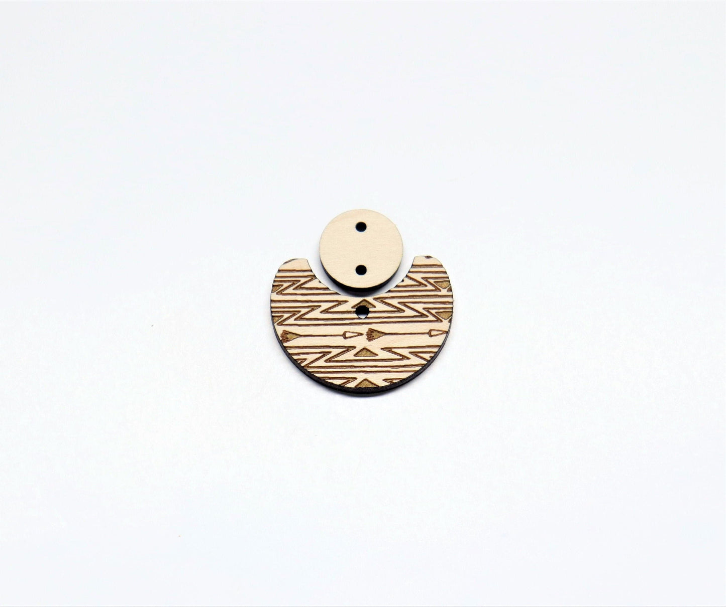 Round wood earring blanks, DIY earrings, earring blanks, sold per set