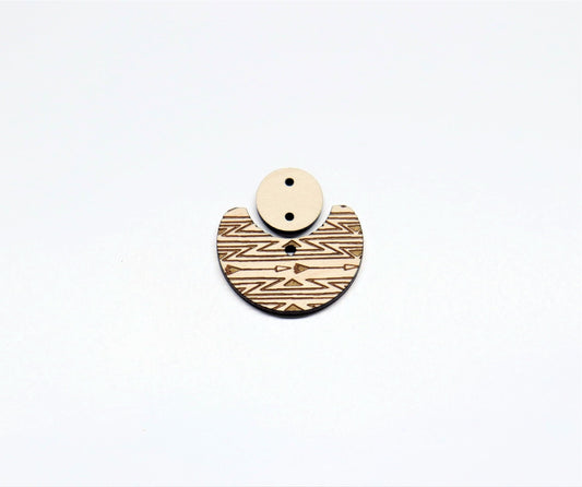 Round wood earring blanks, DIY earrings, earring blanks, sold per set